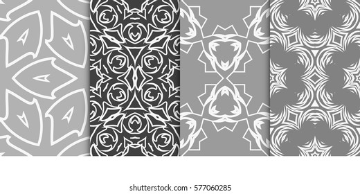 set of decorative floral seamless pattern. vector illustration. for design, fabric, invitation, print