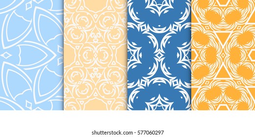 set of decorative floral seamless pattern. vector illustration. for design, fabric, invitation, print