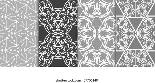 set of decorative floral seamless pattern. vector illustration. for design, fabric, invitation, print