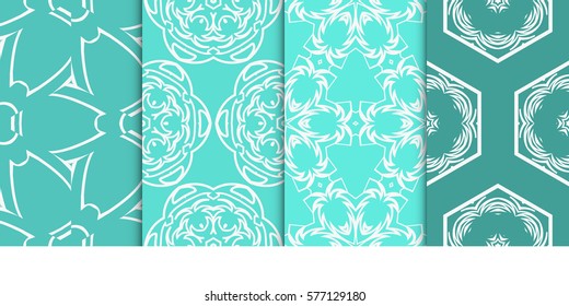set of decorative floral seamless pattern. vector illustration. for design, fabric, invitation, print