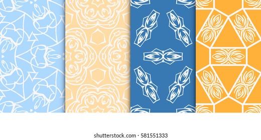 set of decorative floral seamless pattern. vector illustration. for design, fabric, invitation, print