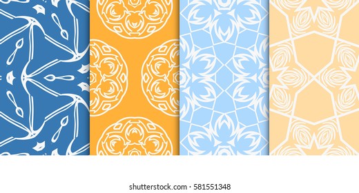 set of decorative floral seamless pattern. vector illustration. for design, fabric, invitation, print