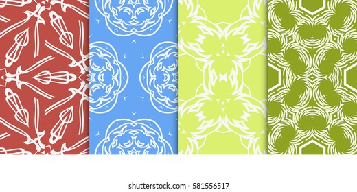 set of decorative floral seamless pattern. vector illustration. for design, fabric, invitation, print