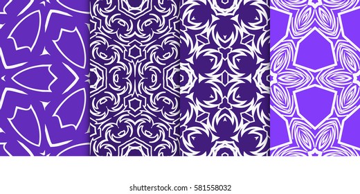 set of decorative floral seamless pattern. vector illustration. for design, fabric, invitation, print