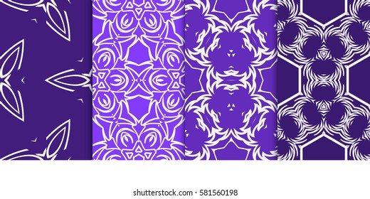 set of decorative floral seamless pattern. vector illustration. for design, fabric, invitation, print