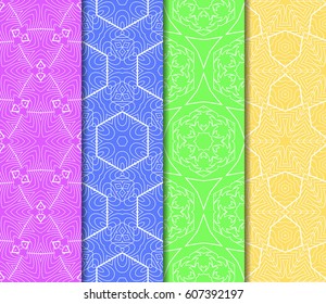 set of decorative floral seamless pattern background. Luxury texture for wallpaper, invitation. Vector illustration.