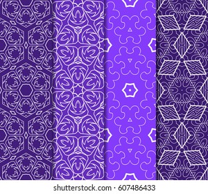 set of decorative floral seamless pattern background. Luxury texture for wallpaper, invitation. Vector illustration.