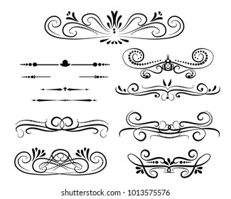 Set of decorative florish dividers, borders