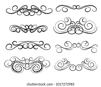 Set of decorative florish dividers, borders