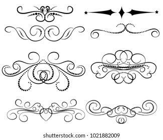 Set of decorative florish dividers, borders