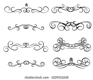 Set of decorative florish dividers, borders