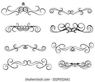 Set Vintage Vector Frame Border Divider Stock Vector (Royalty Free ...