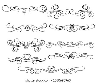 Collection Calligraphic Wedding Ornament Vector Stock Vector (Royalty ...