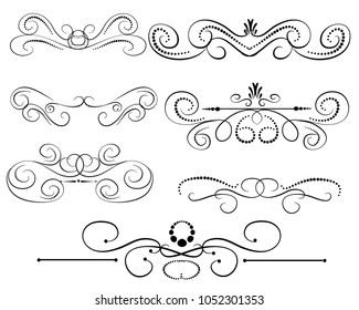 Set of decorative florish dividers, borders.