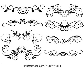 Set of decorative florish dividers, borders