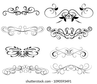 Set of decorative florish dividers, borders