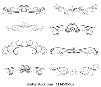 Set of decorative florish dividers, borders