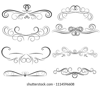 Set Black Abstract Curly Headers Design Stock Vector (Royalty Free ...