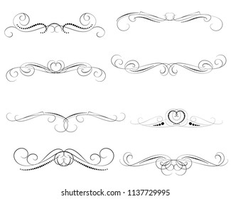 Set of decorative florish dividers, borders