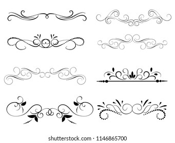 Set of decorative florish dividers, borders