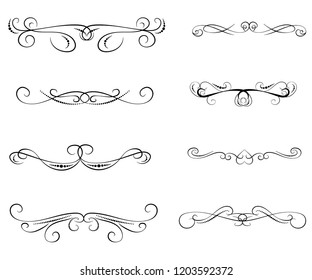 Set of decorative florish dividers, borders