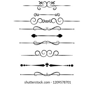 Set of decorative florish dividers, borders