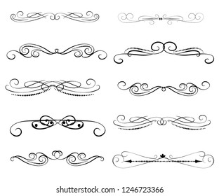 Set of decorative florish dividers, borders