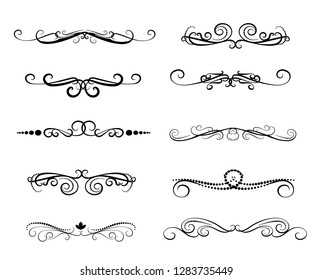 Set of decorative florish dividers, borders