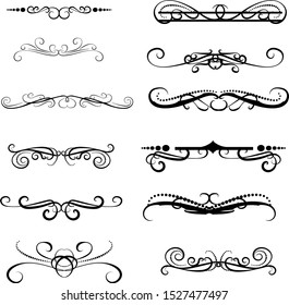 Set of decorative florish dividers, borders