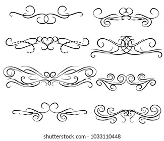 Set of decorative flourish dividers, borders