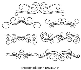 Set of decorative flourish dividers, borders