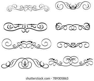 Set of decorative flourish dividers, borders