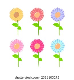 Set of decorative flower design