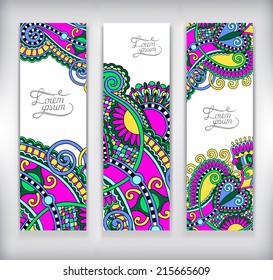 set of decorative flower template banner, card, web design with place for your text,vector illustration