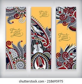 set of decorative flower template banner, card, web design with place for your text,vector illustration