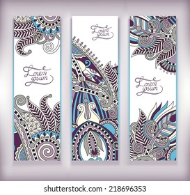 set of decorative flower template banner, card, web design with place for your text,vector illustration