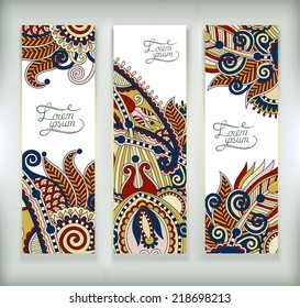 set of decorative flower template banner, card, web design with place for your text,vector illustration