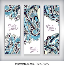 set of decorative flower template banner, card, web design with place for your text,vector illustration