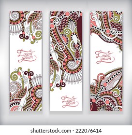 set of decorative flower template banner, card, web design with place for your text,vector illustration