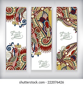 set of decorative flower template banner, card, web design with place for your text,vector illustration