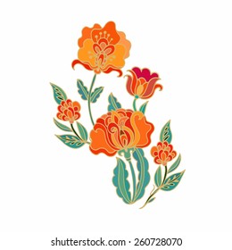 Set of decorative flowers