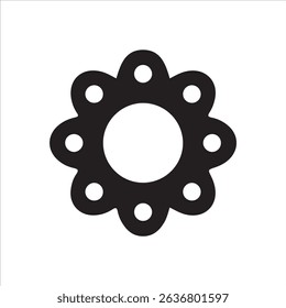 Set of decorative flowers. Geometric icon set. Vector design elements on white background