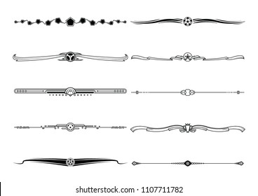 Set of decorative football elements, border and page rules frame. vector illustration.