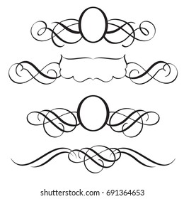 Set of Decorative Frame and Borders Art. Calligraphy lettering Vector illustration EPS10