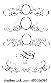 Set of Decorative Frame and Borders Art. Calligraphy lettering Vector illustration EPS10