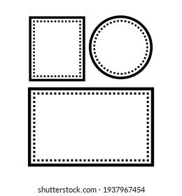 set of decorative frame with dash line