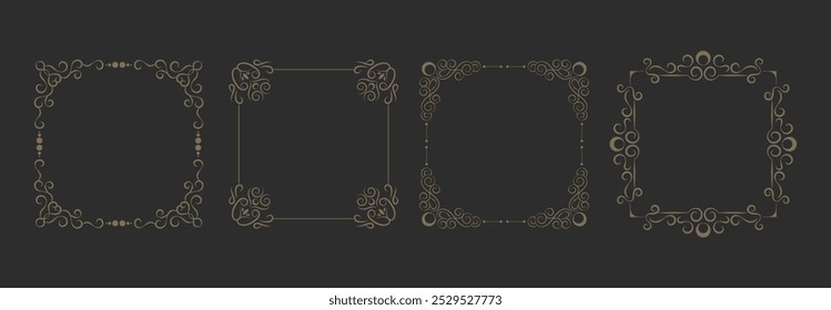 Conjunto de fondo de diseño de marco decorativo