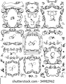 Set of decorative frame and design elements