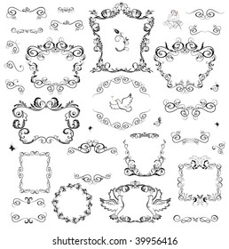 Set of decorative frame and design elements