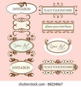set of decorative frame ornaments for text in vector